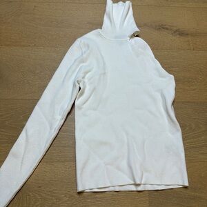 Bardot Cream Turtleneck on side Long Sleeve Top